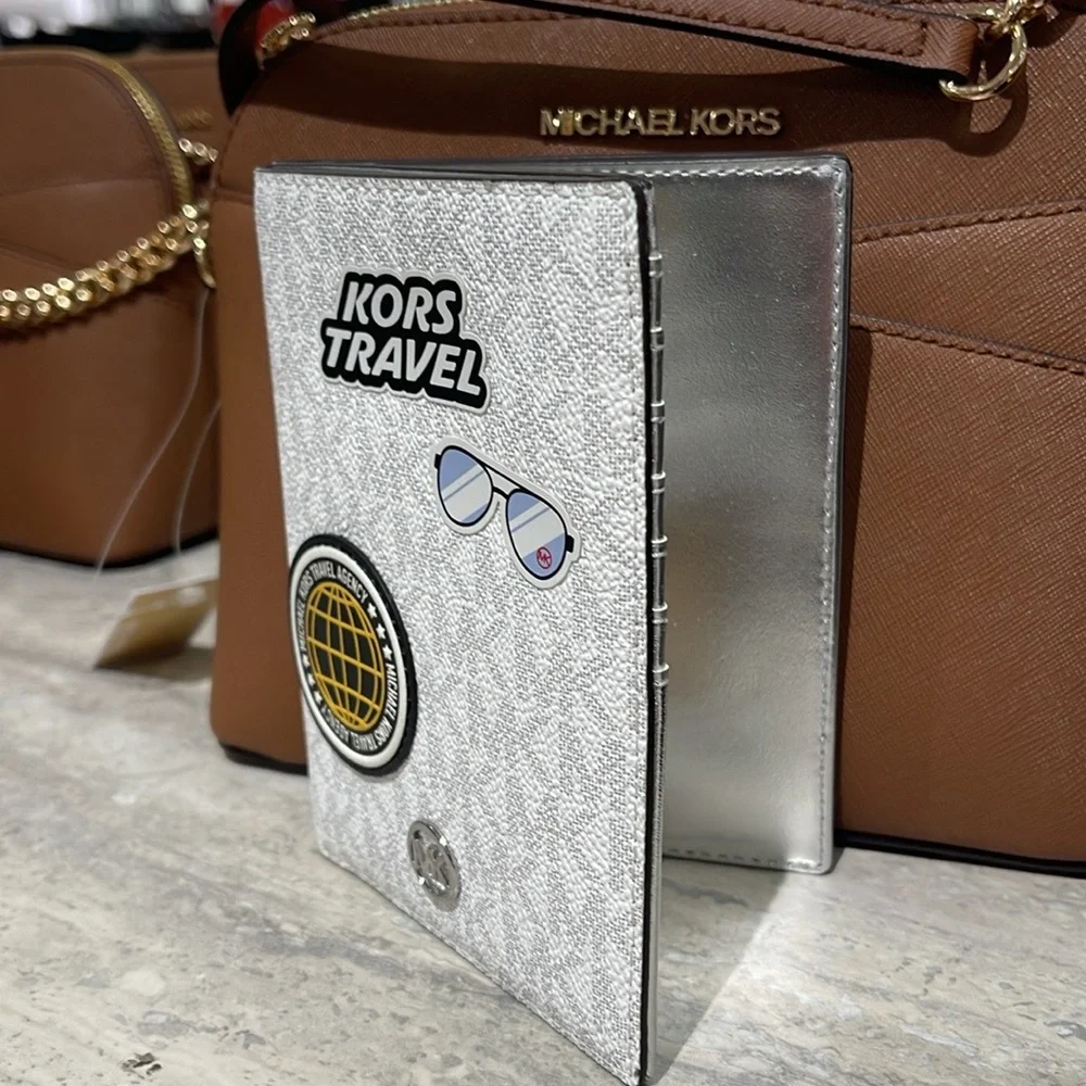 Michael Kors Jet Set Travel Medium Embellished Signature Logo Passport Case